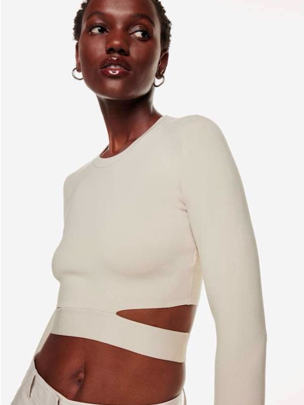 Ten By Babaton | Retrospect Cutout Sweater Size Medium Matte Pearl Aritzia